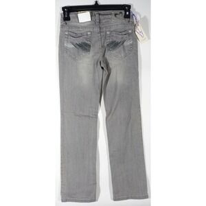 Arizona Jeans Girls 10 Slim Bootcut Adjustable Waist Gray Embellished Heart